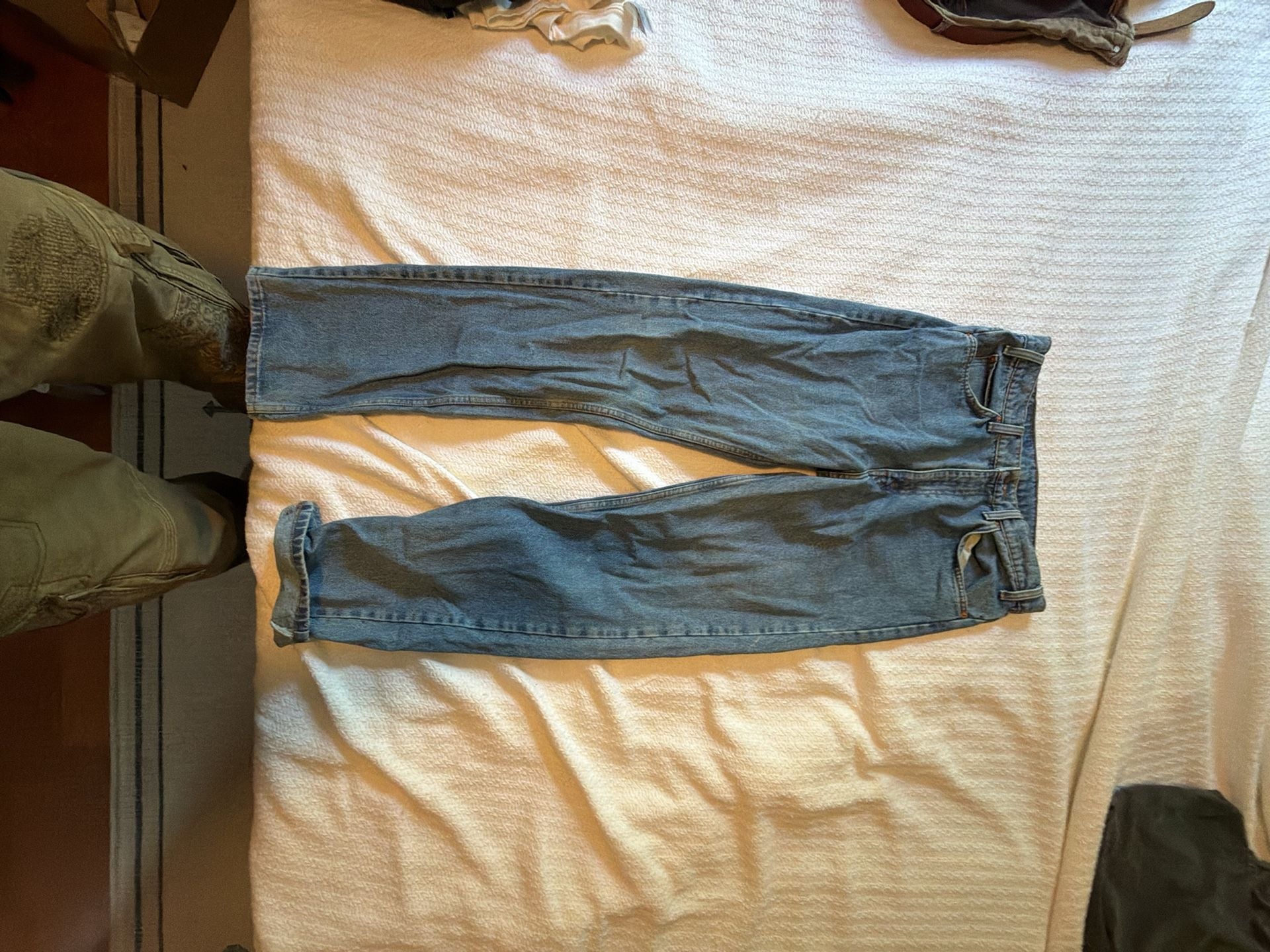 Vintage Levi's 505 Orange Tab Light Wash Denim Jeans Size W33 L32 9