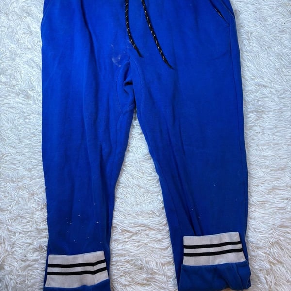 Edgar + Ash Blue Joggers Sweatpants with Striped Cuffs Size M