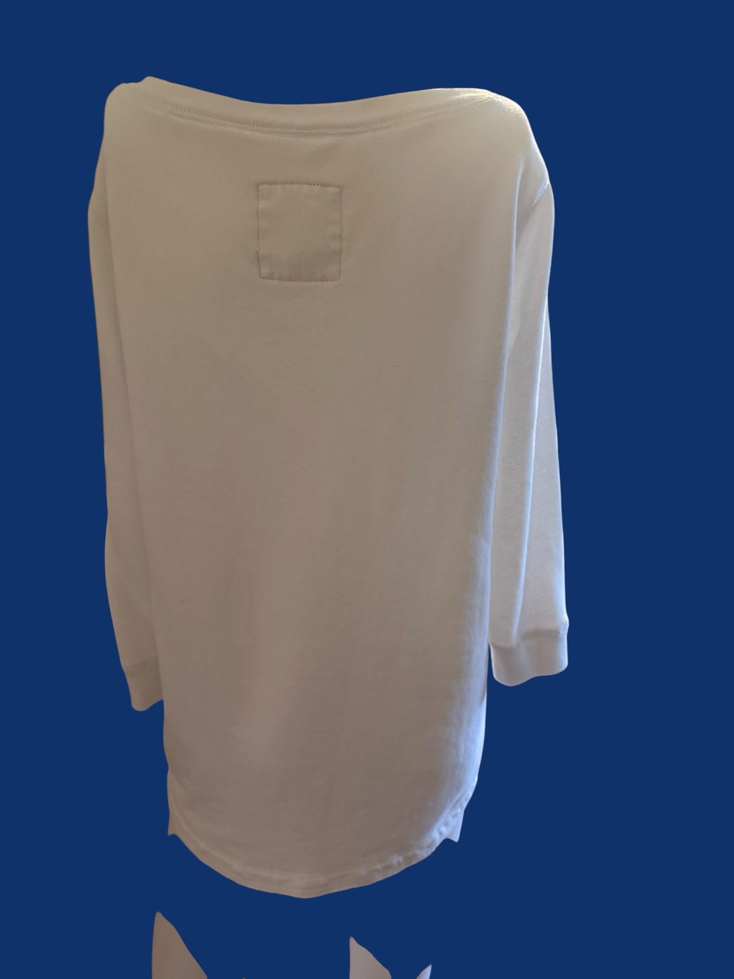 Y2K Hollister White Lace Panel Boatneck 3/4 Sleeve Top Size S 5
