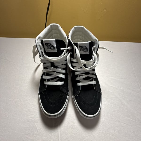 Vans Sk8-Hi Leopard Print Black Suede High Top Skate Shoes