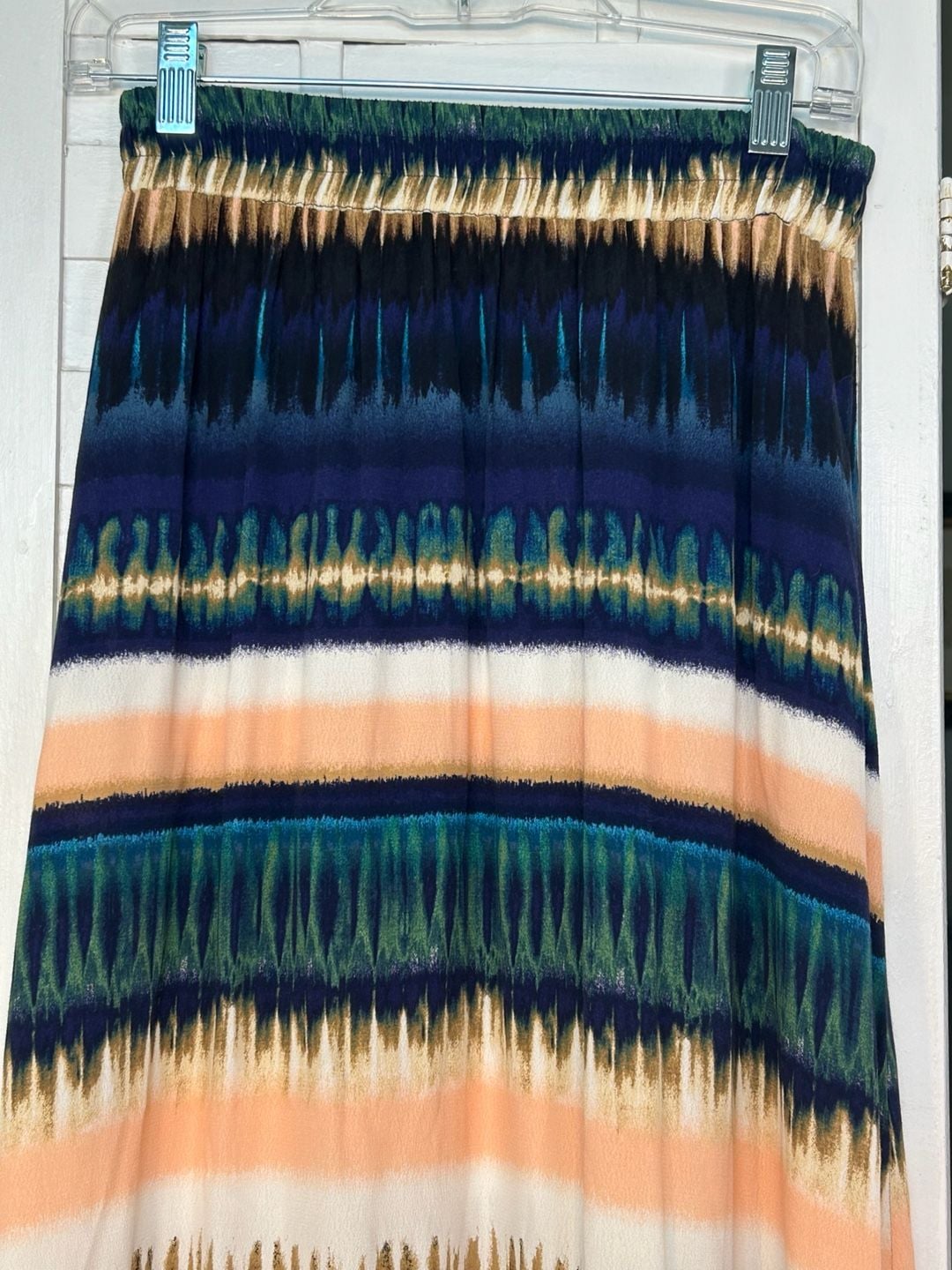 Daniel Rainn Multi-Color Tie Dye Ruffle High-Low Midi Skirt Size S 3