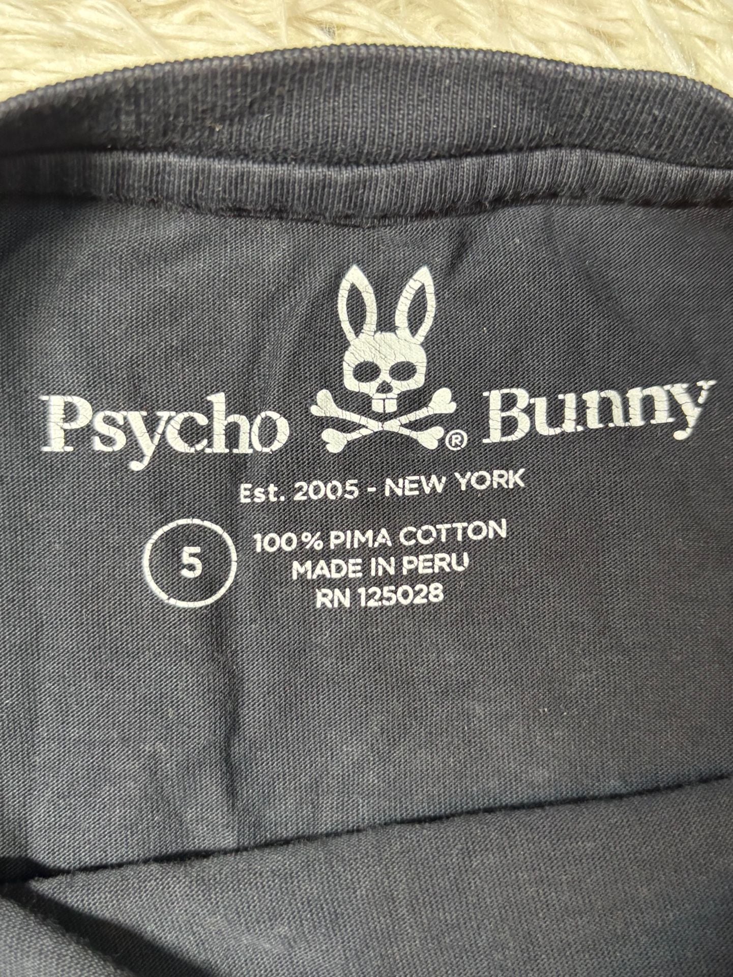 Psycho Bunny Black Blue Camo Skull & Crossbones Graphic Pima Cotton T-Shirt 3