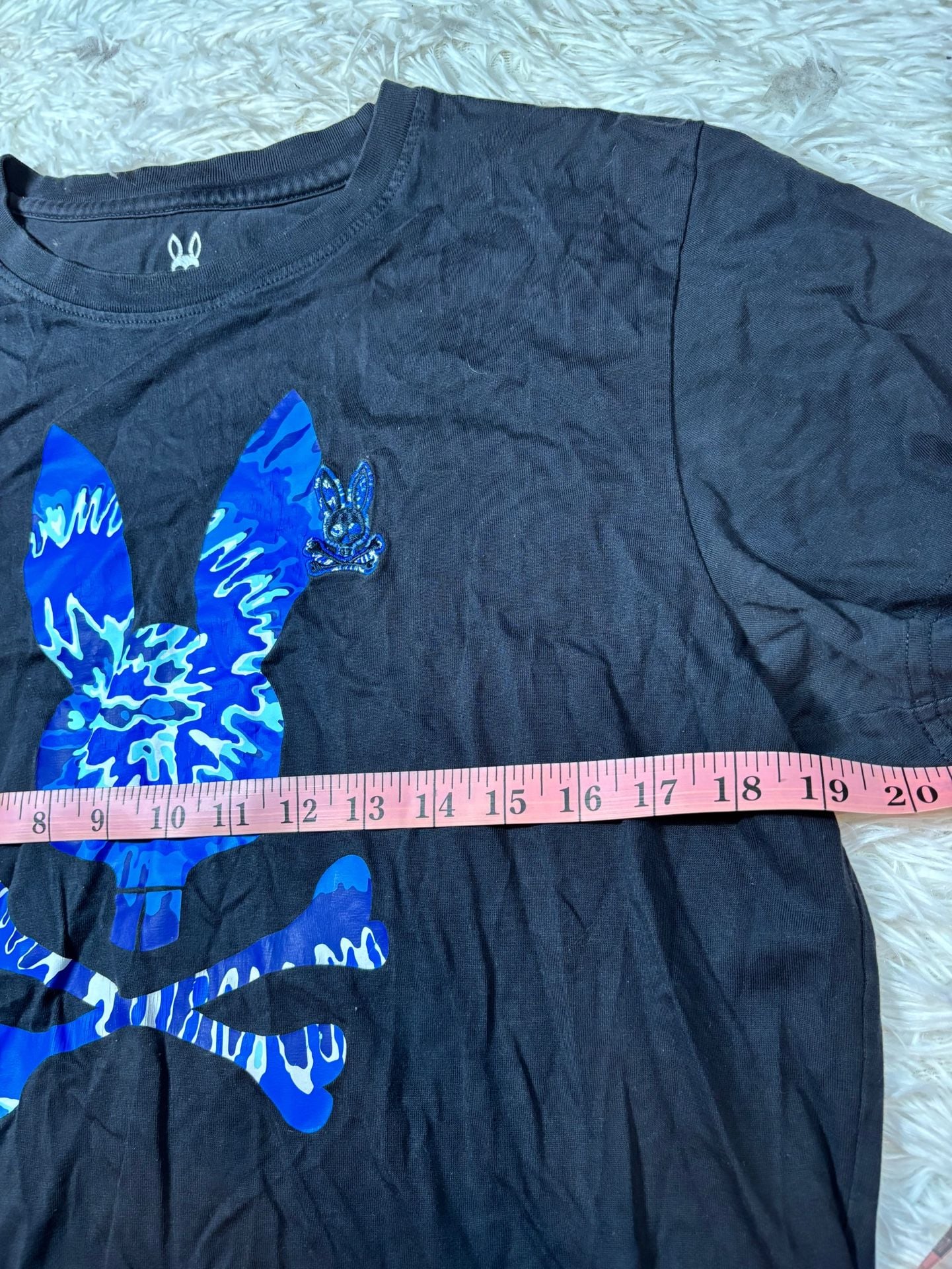 Psycho Bunny Black Blue Camo Skull & Crossbones Graphic Pima Cotton T-Shirt 5