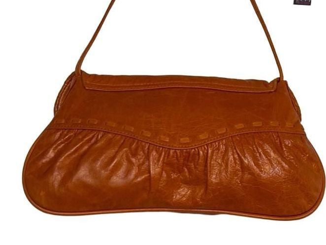 Y2K MINT Junior Drake Orange Leather 3-D Rose Flower Shoulder Bag, Collectible
7