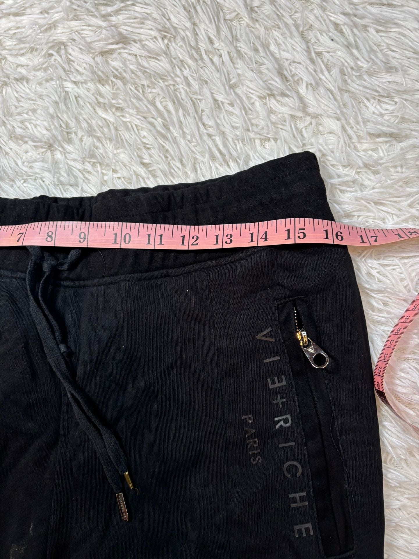 VIE+RICHE Paris Colorblocked Zipped Jogger Sweatpants Black Grey White 6