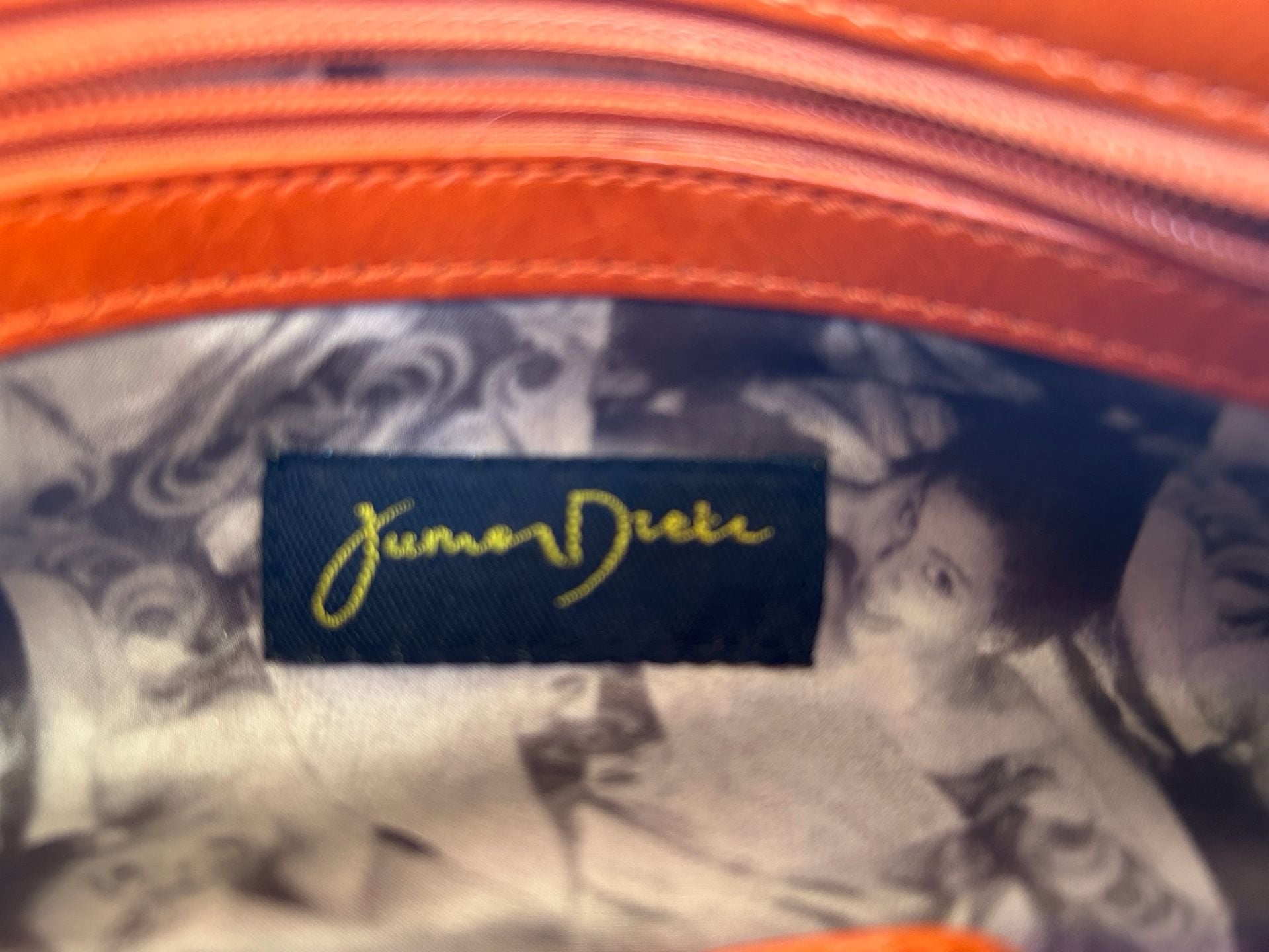 Y2K MINT Junior Drake Orange Leather 3-D Rose Flower Shoulder Bag, Collectible
18