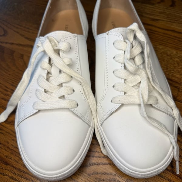 Lucky Brand Dansbey White Leather Lace-Up Casual Sneakers
