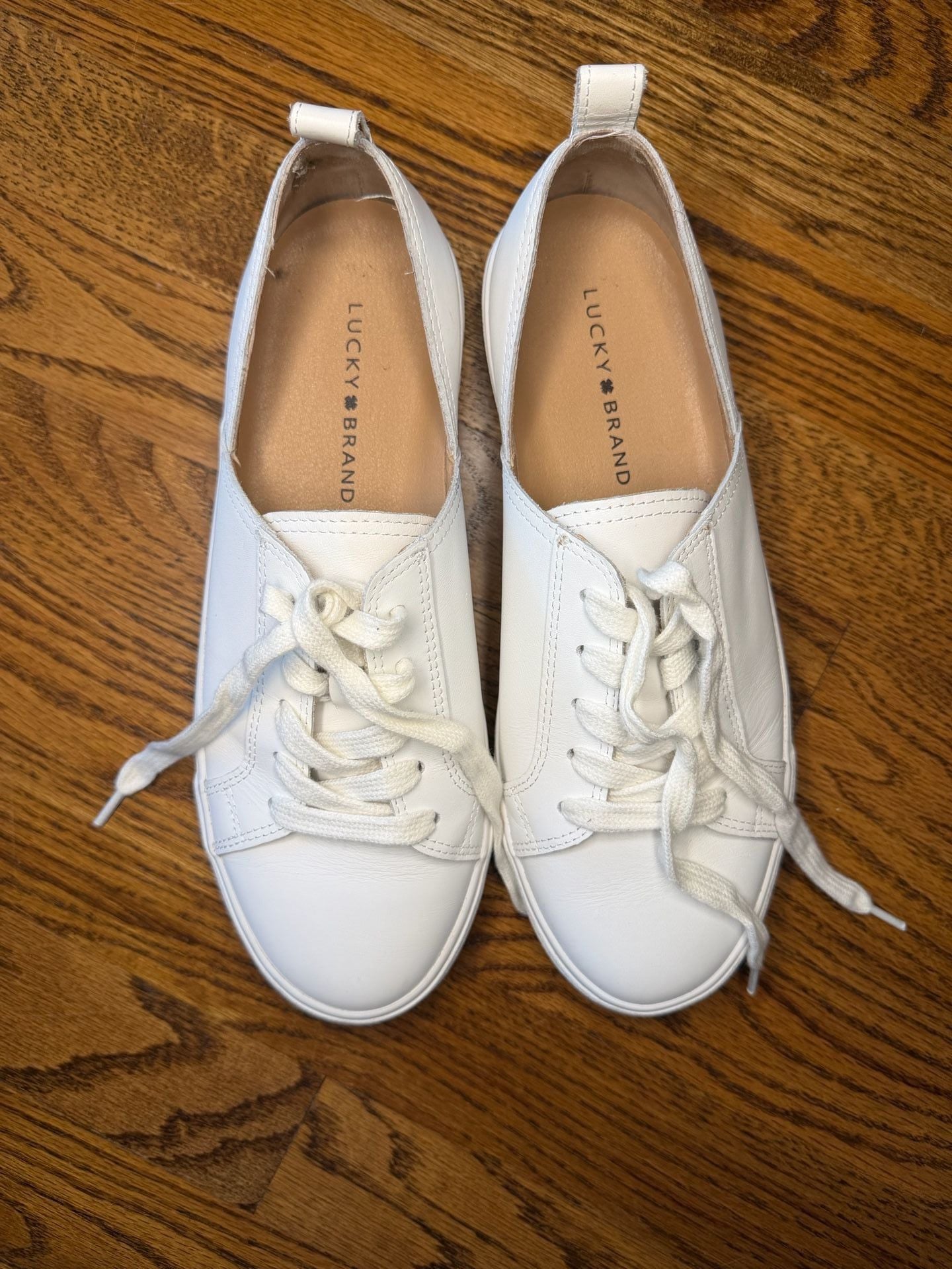 Lucky Brand Dansbey White Leather Lace-Up Casual Sneakers 3