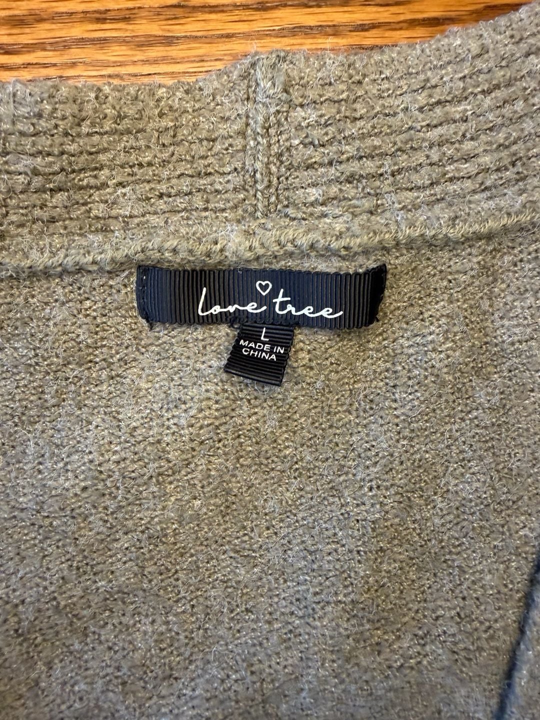 Love Tree brown Ribbed Cropped Cardigan Knit Sweater Size L 4