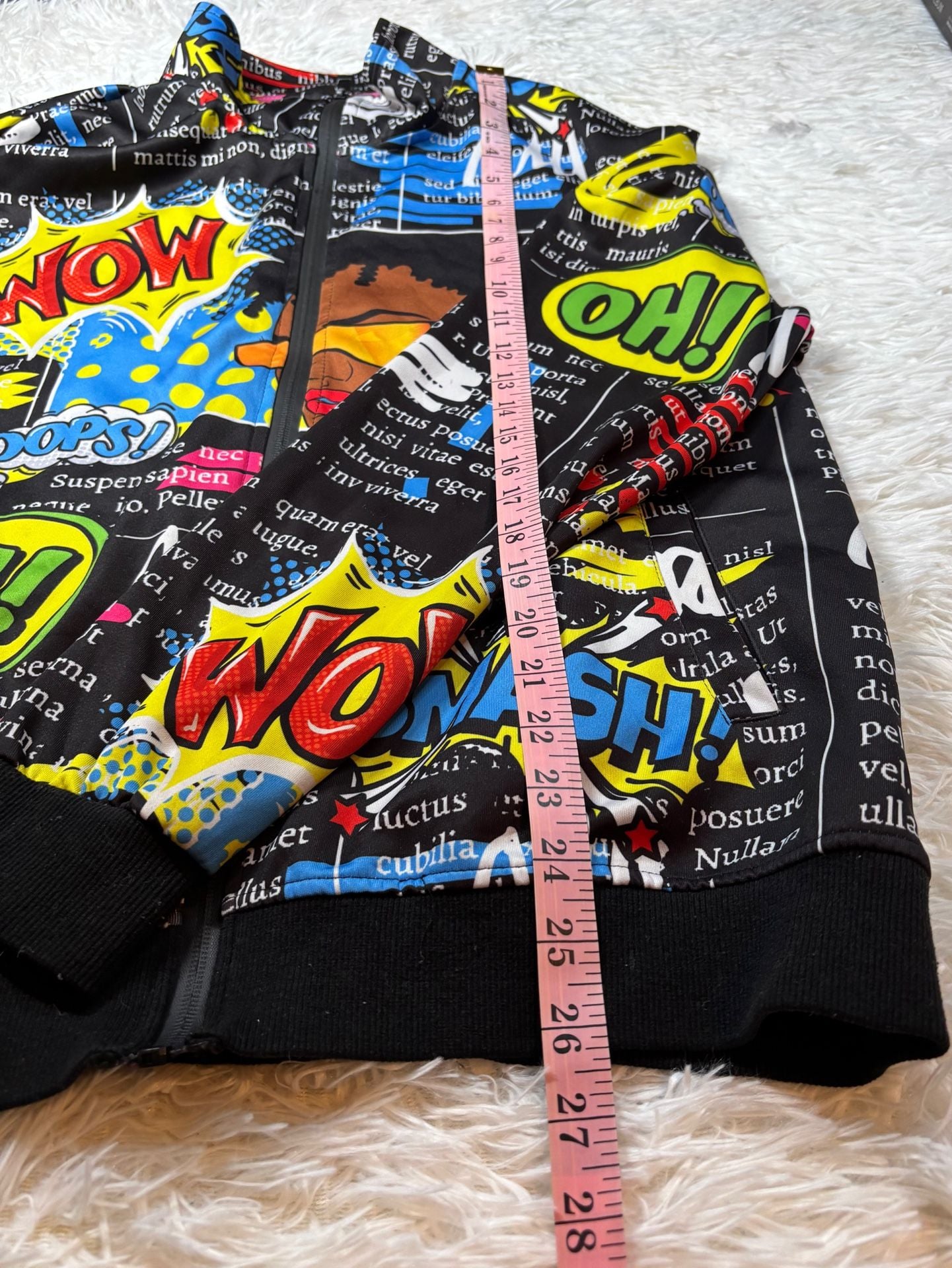 Encrypted Comic Style Full Zip Jacket Size Large 4