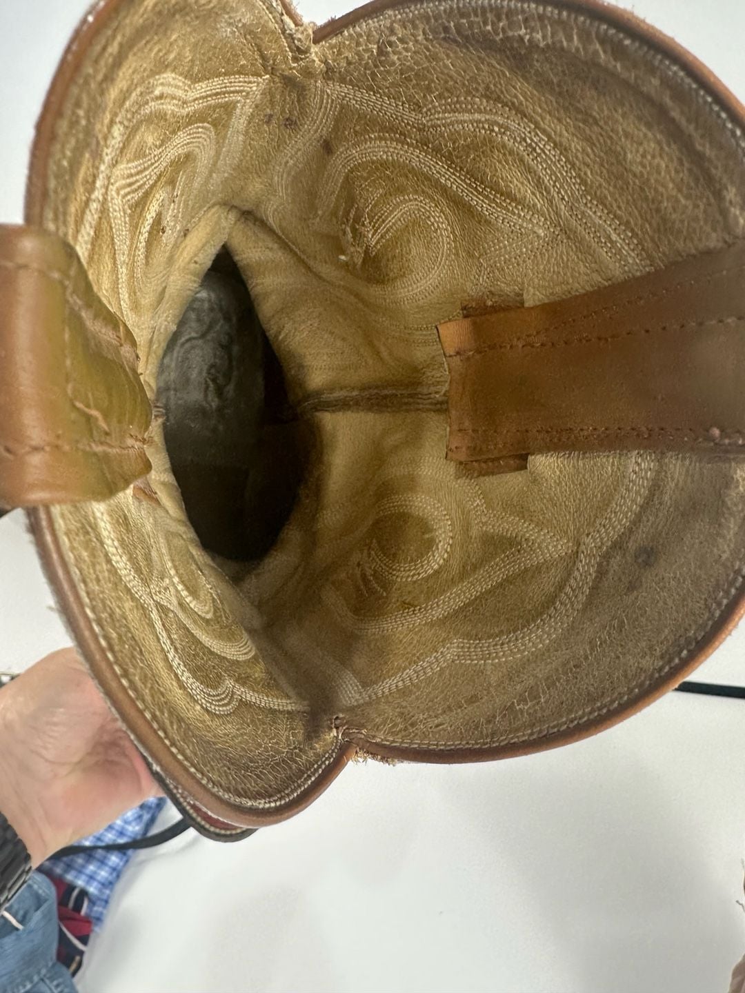Cowtown Teju Lizard Cowboy Boots Mens 12 B Narrow Cognac Brown Exotic Western 11