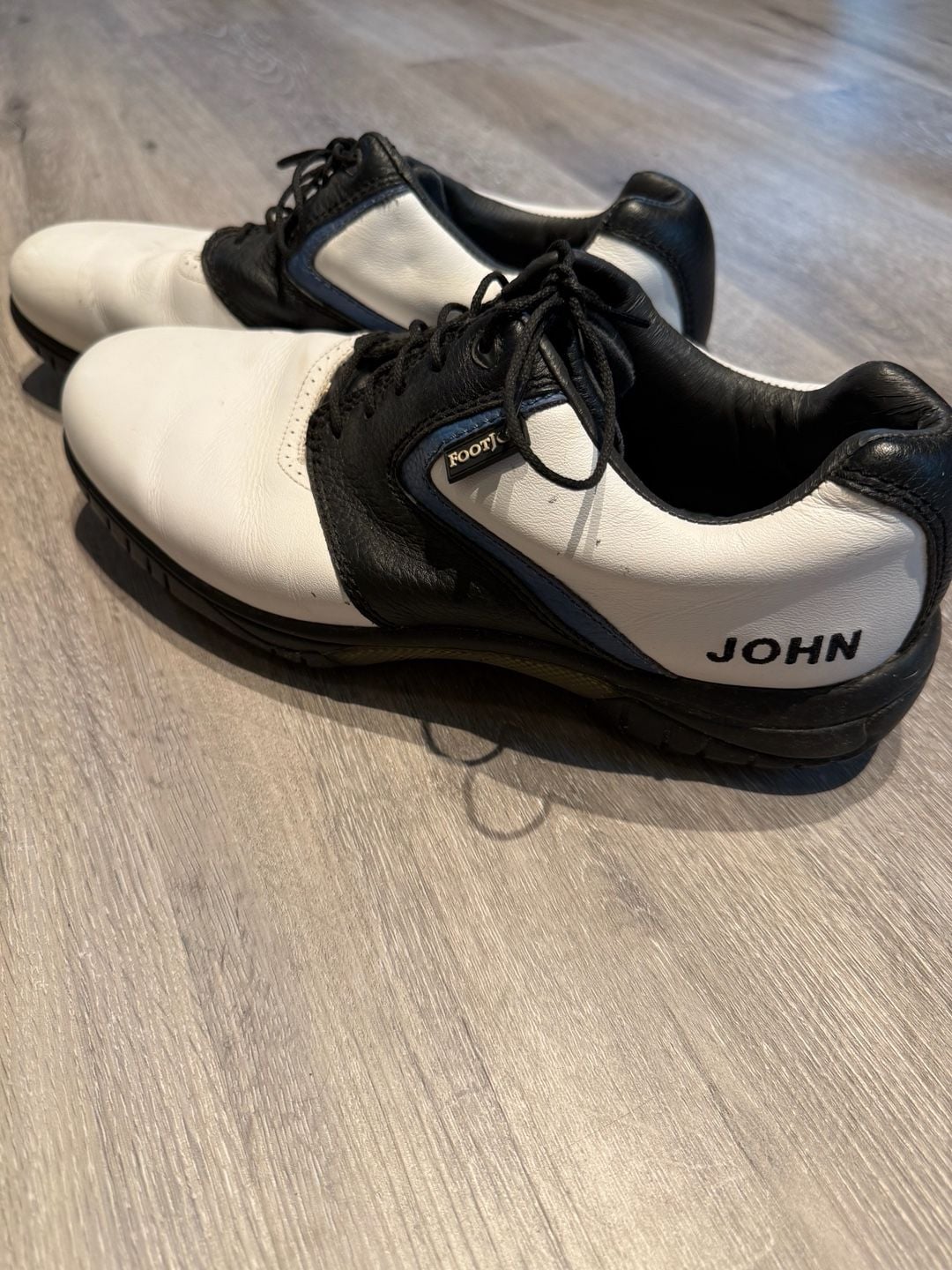 FootJoy MyJoys Custom Saddle Golf Shoes Black White Men's 10.5M 54210 4