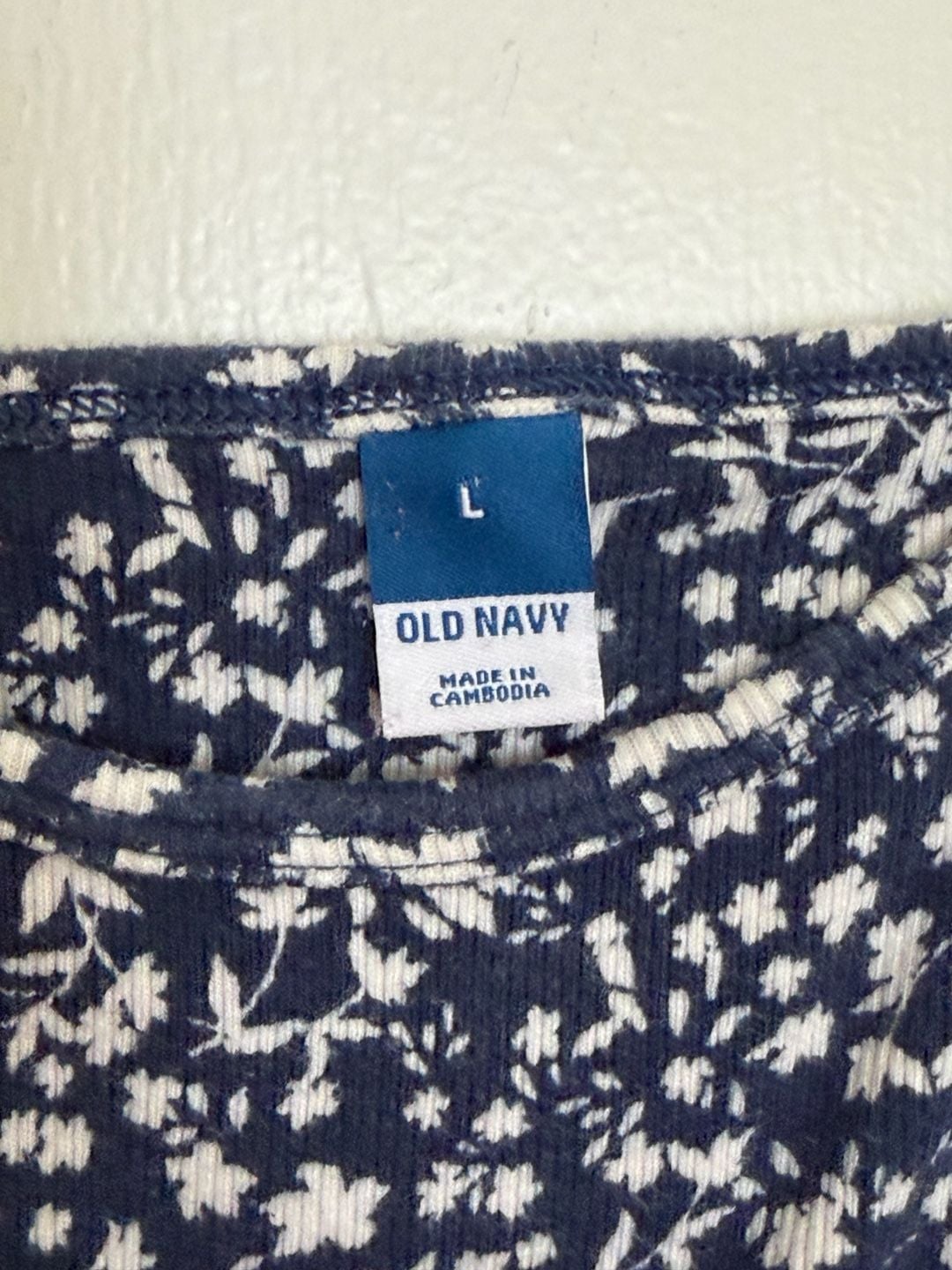 Old Navy Blue Ditsy Floral Fitted Dress Adjustable Spaghetti Strap 5