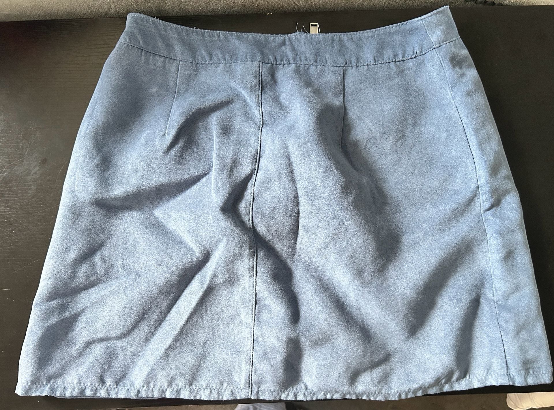 Divided by H&M Blue Faux Suede Mini Skirt with Front Zip Size US 6 4