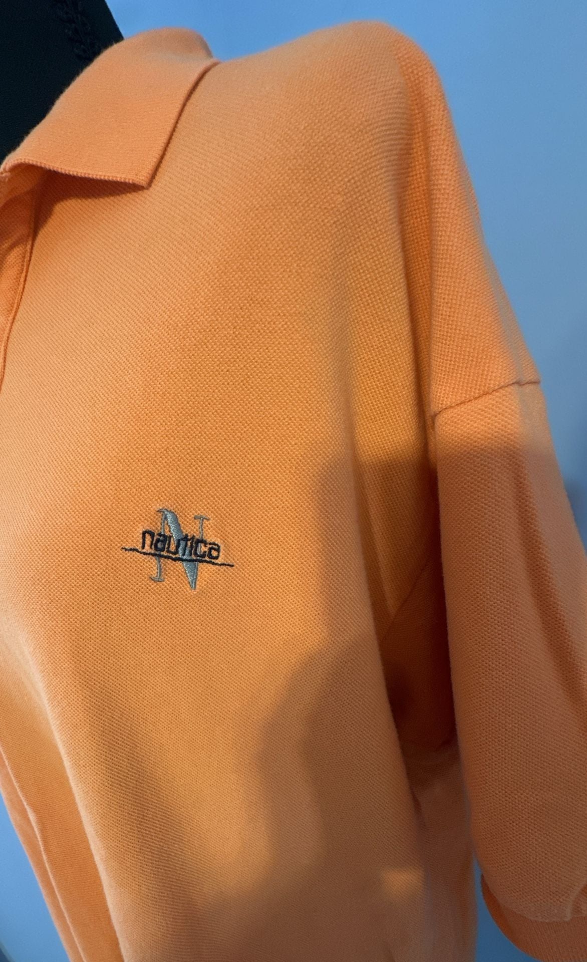Vintage Nautica Orange Cotton Short Sleeve Polo Shirt 7