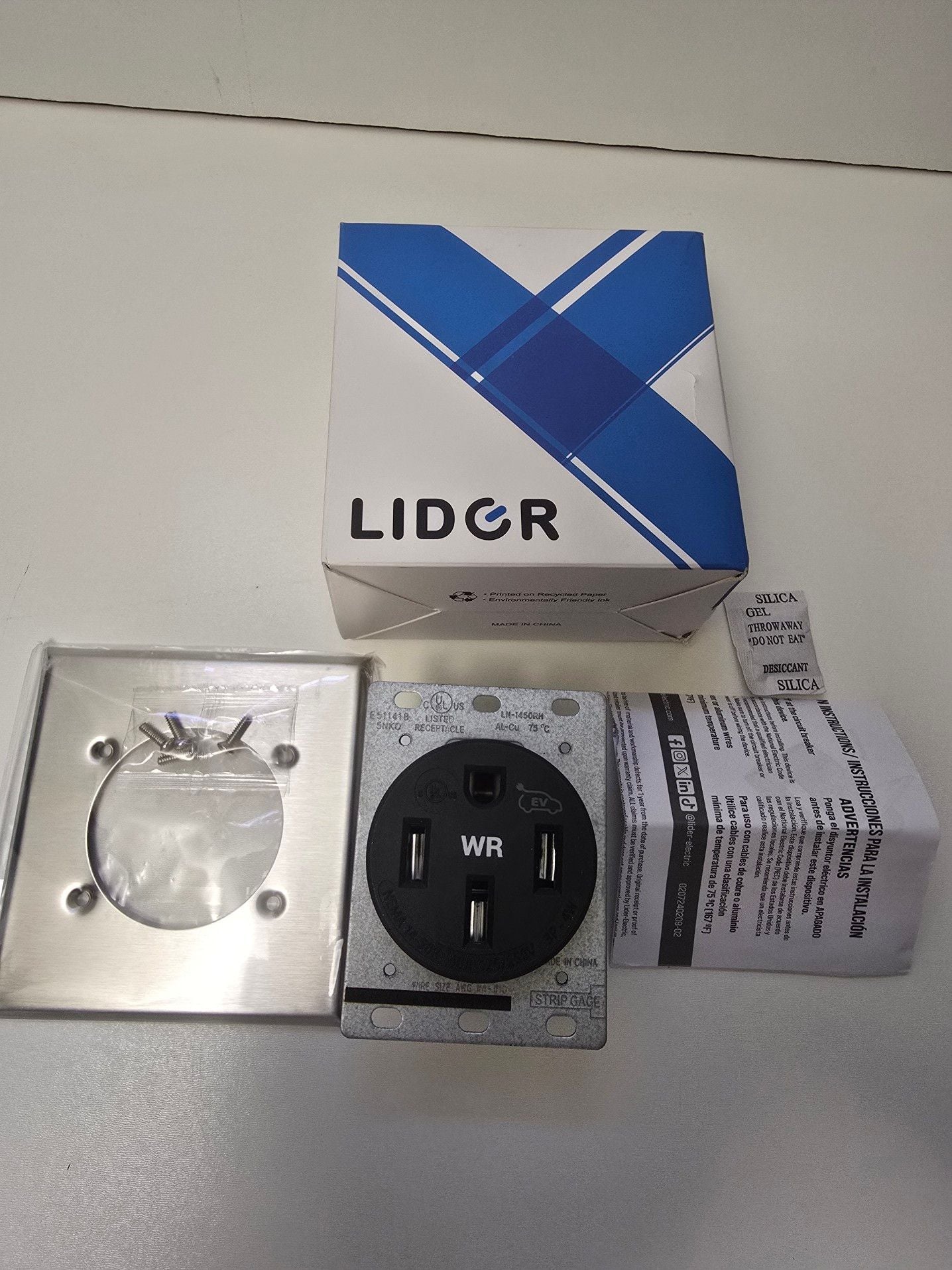 Lider LN-1450RHW Heavy Duty Weather Resistant Flush Receptacle Nema 14-50R 50 Amp 125/250V 1