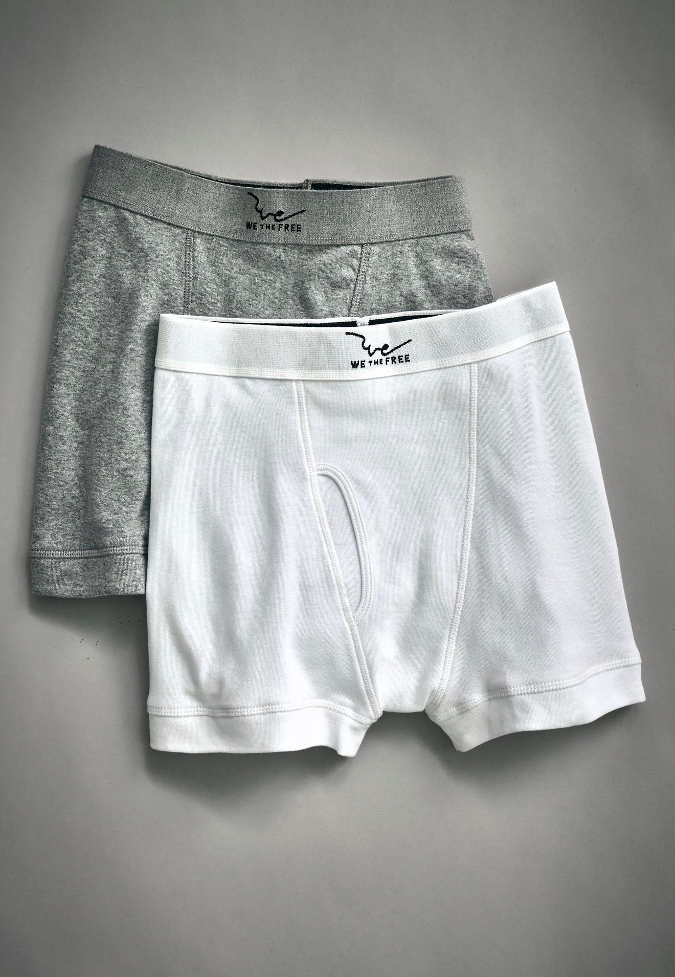 We The Free Cotton Boxer Briefs GREY & WHITE size SMALL NWT 1