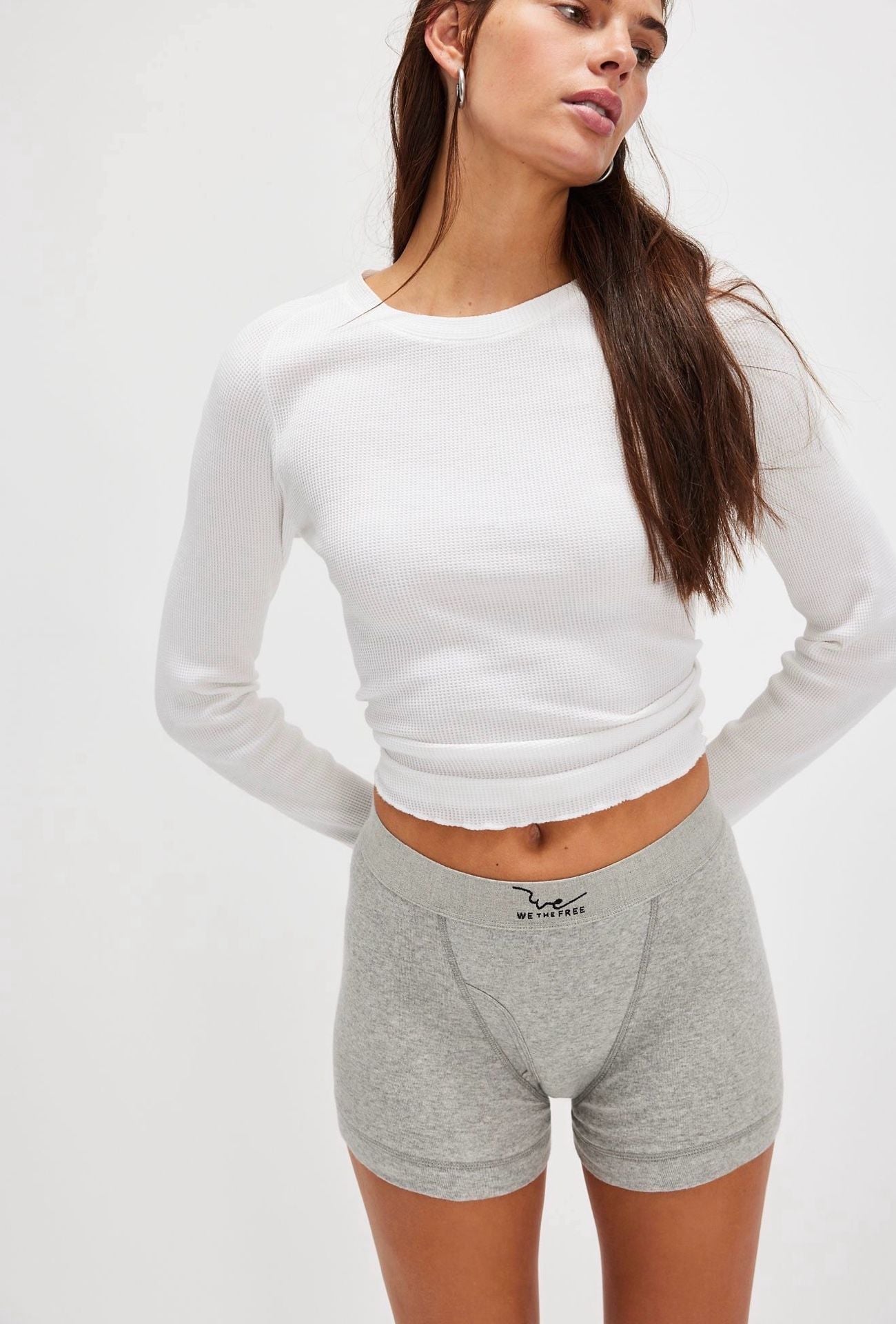 We The Free Cotton Boxer Briefs GREY & WHITE size SMALL NWT 4