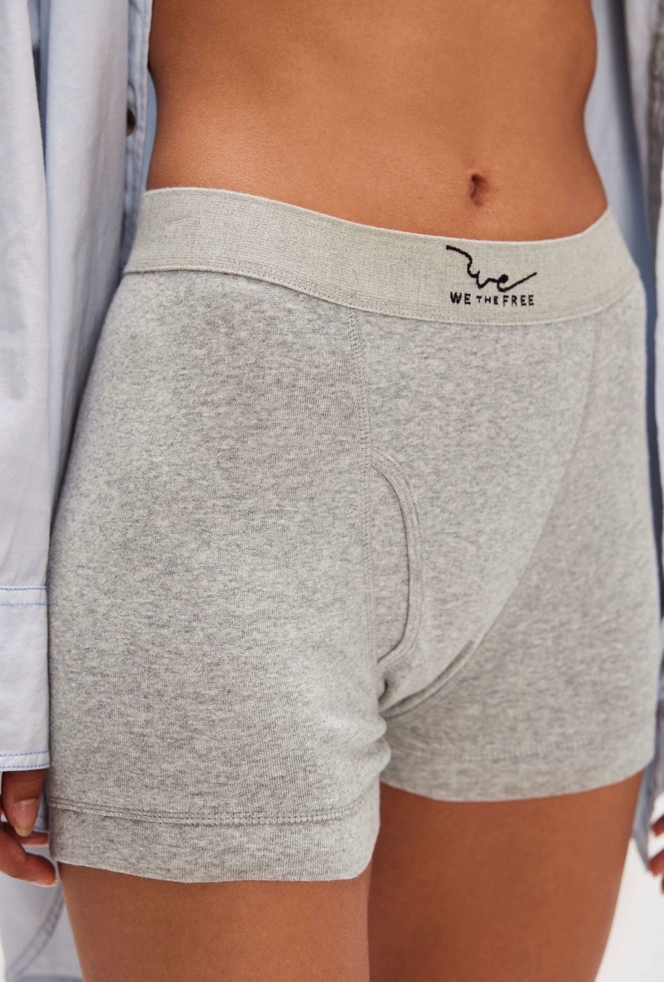 We The Free Cotton Boxer Briefs GREY & WHITE size SMALL NWT 13