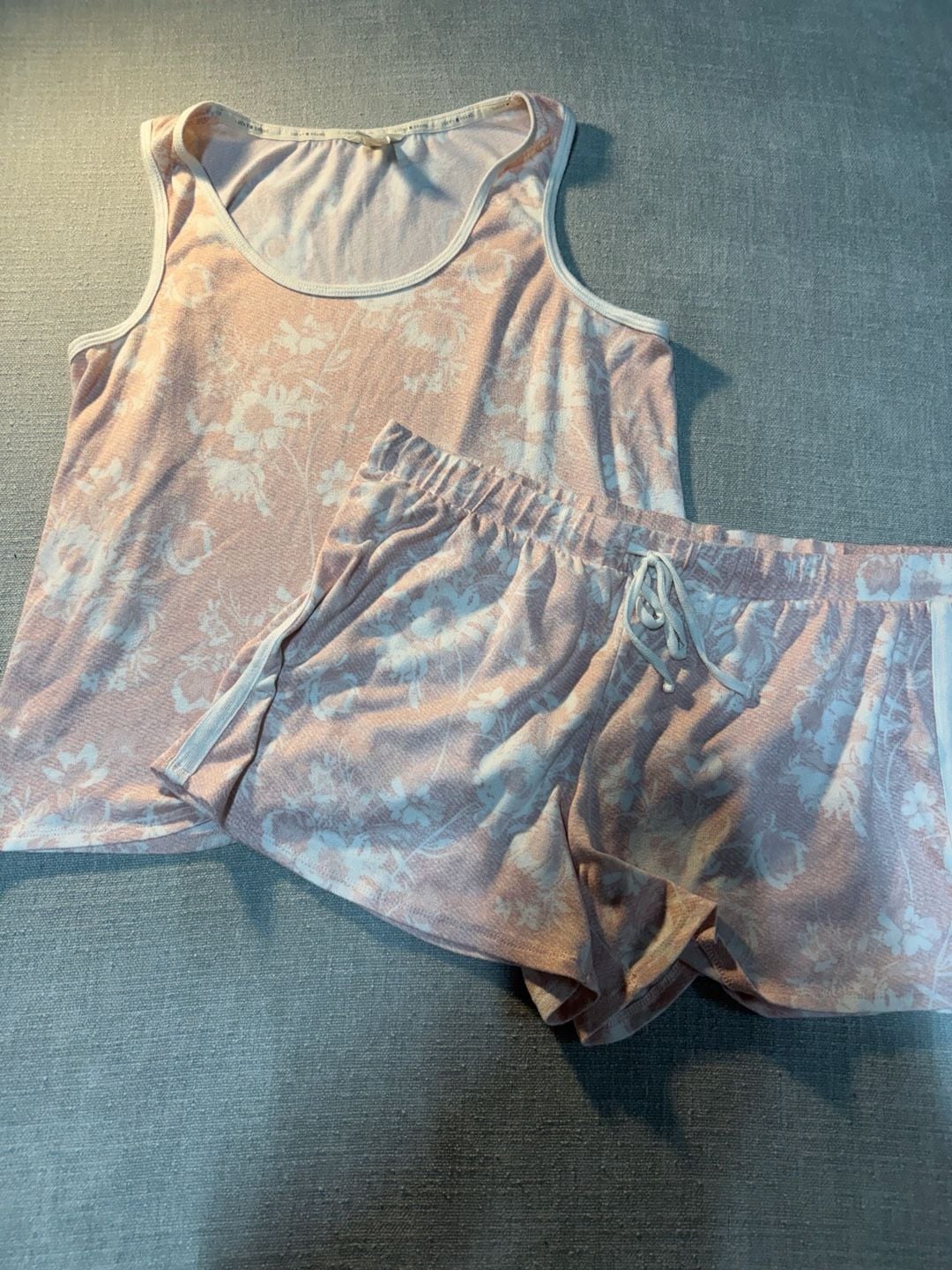 Lucky Brand Pink Floral Tank Top and Shorts Pajama Lounge Set 1