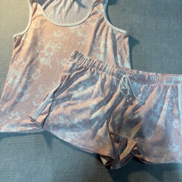 Lucky Brand Pink Floral Tank Top and Shorts Pajama Lounge Set