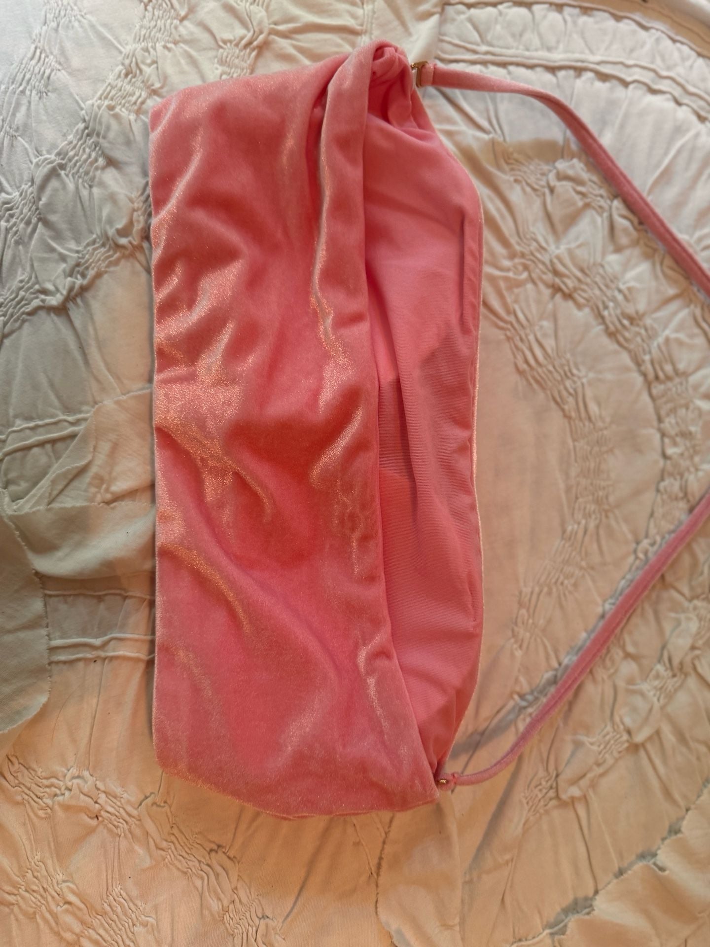 Balmain Logo-Embellished Velvet Bikini Set Pink 5