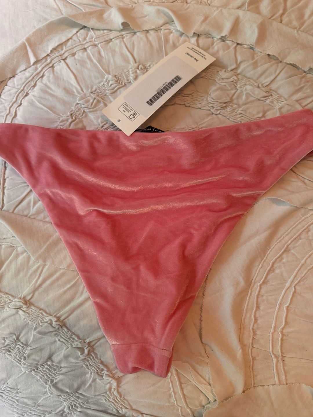 Balmain Logo-Embellished Velvet Bikini Set Pink 9