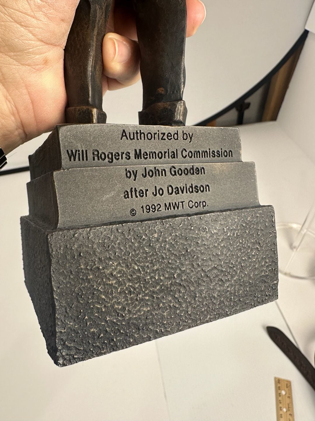 Will Rogers Statue John Gooden Jo Davidson 1992 Memorial Commission Bronze 13" 5