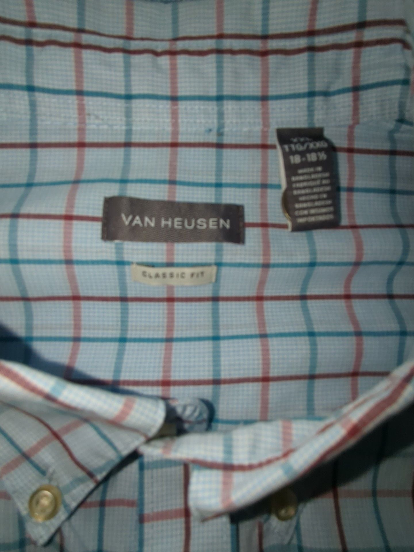 Van Heusen Classic Fit Short Sleeve Plaid Button Down Shirt Size XXL 4