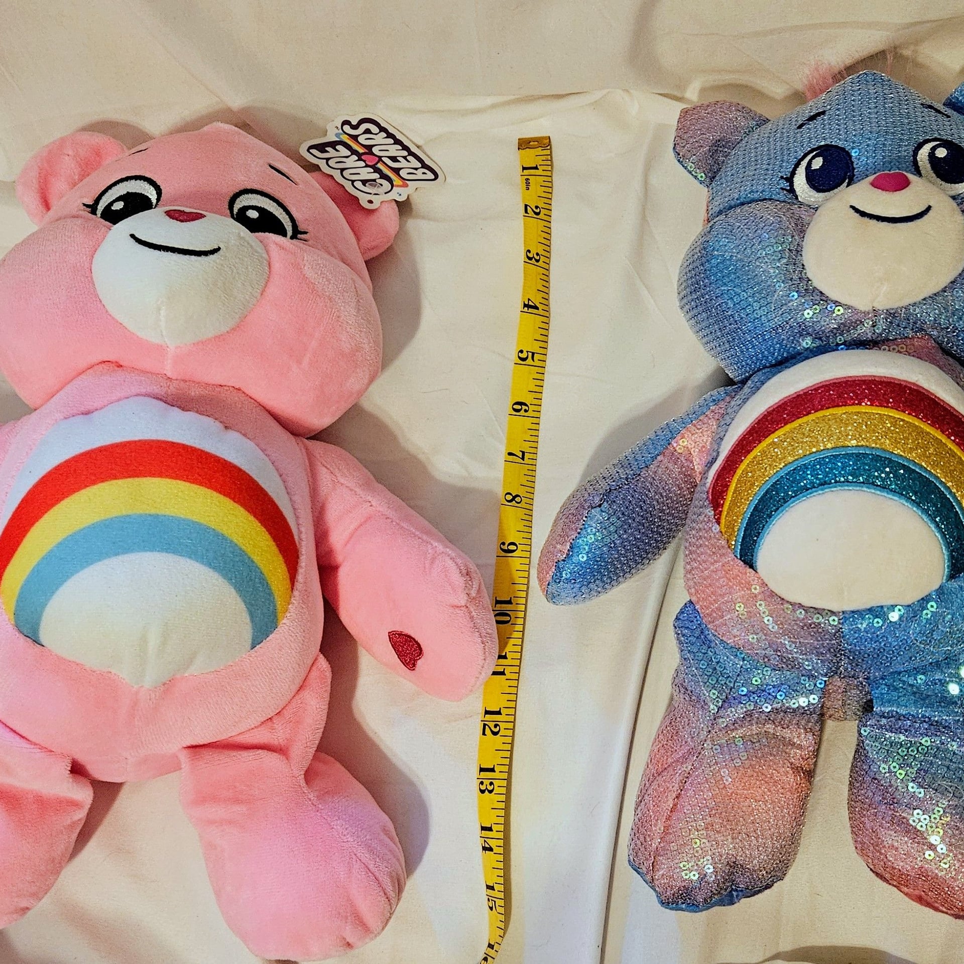Care Bears Plush Lot 2 Cheer Bear Pink Tagged & Collector’s Edition Sequin 15" 4