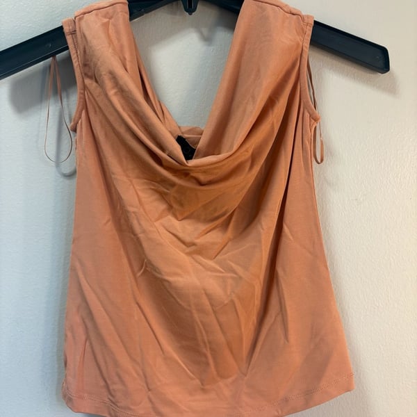 Oak & Trellis Cowl Neck Sleeveless Top Cork Orange XS