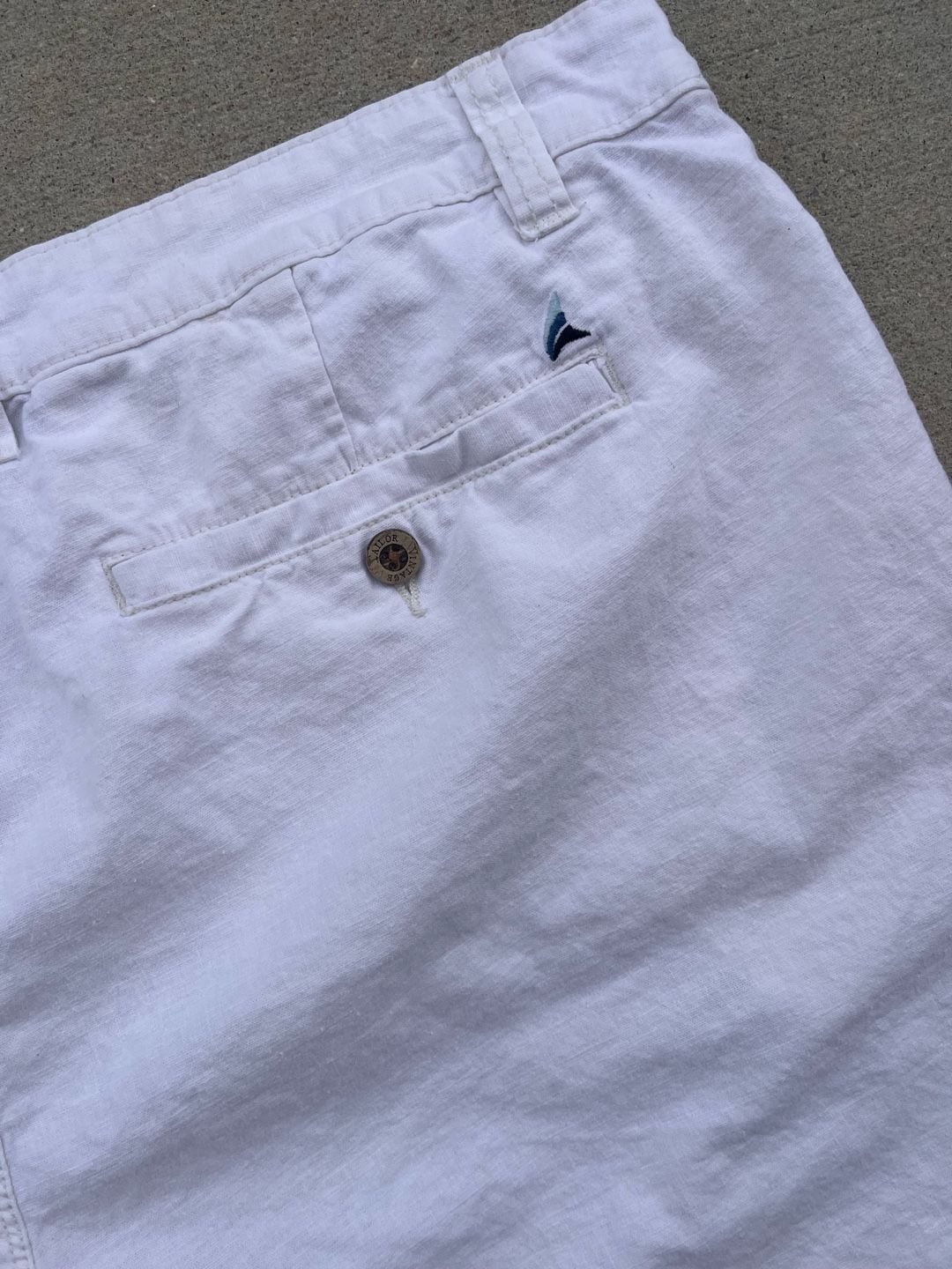 Taylor Vintage Greenwich 9 Inseam Slim Fit White Shorts 38 waist 5