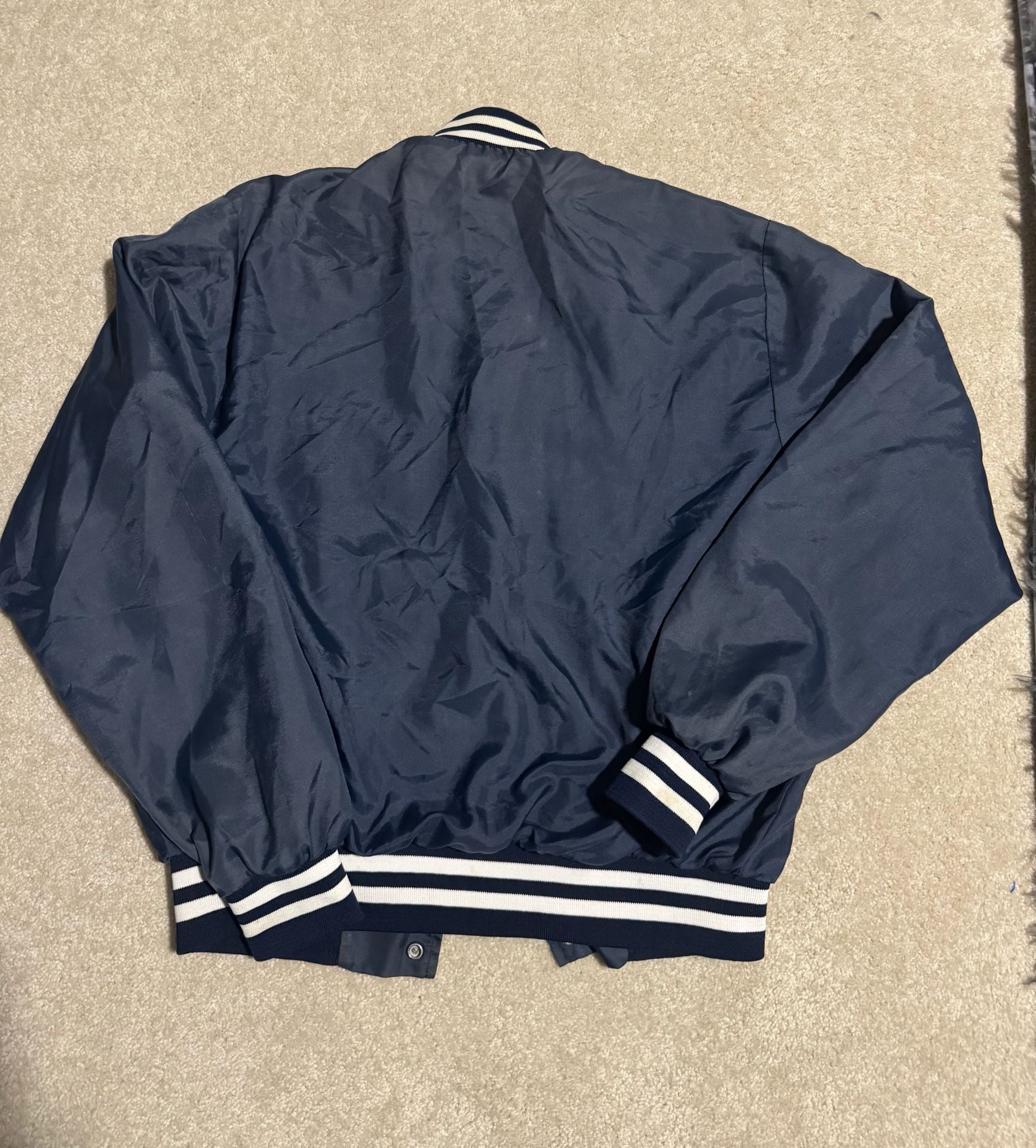 Goodyear Official Racing Apparel Vintage Blue Satin Varsity Bomber Jacket 4