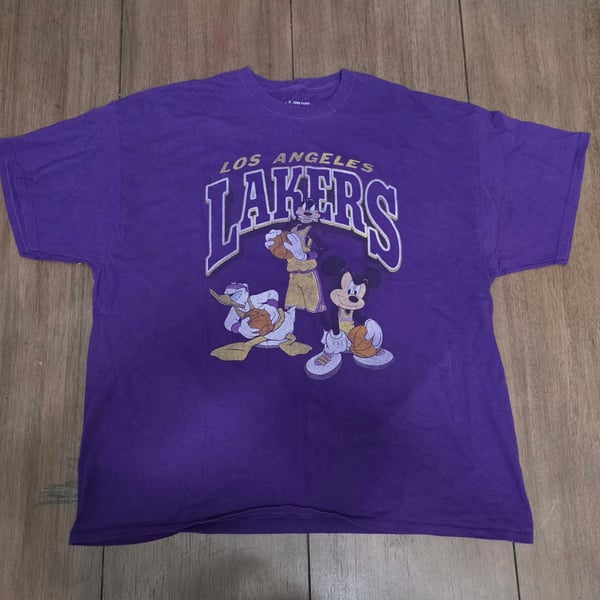 Disney x Junk Food Los Angeles Lakers Mickey Squad T-Shirt Purple XL