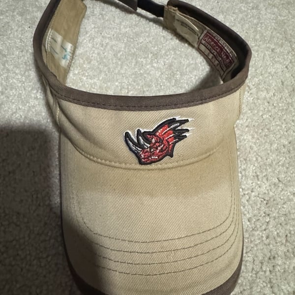 American Needle Rampage Rhino Logo Khaki and Brown Visor Cap