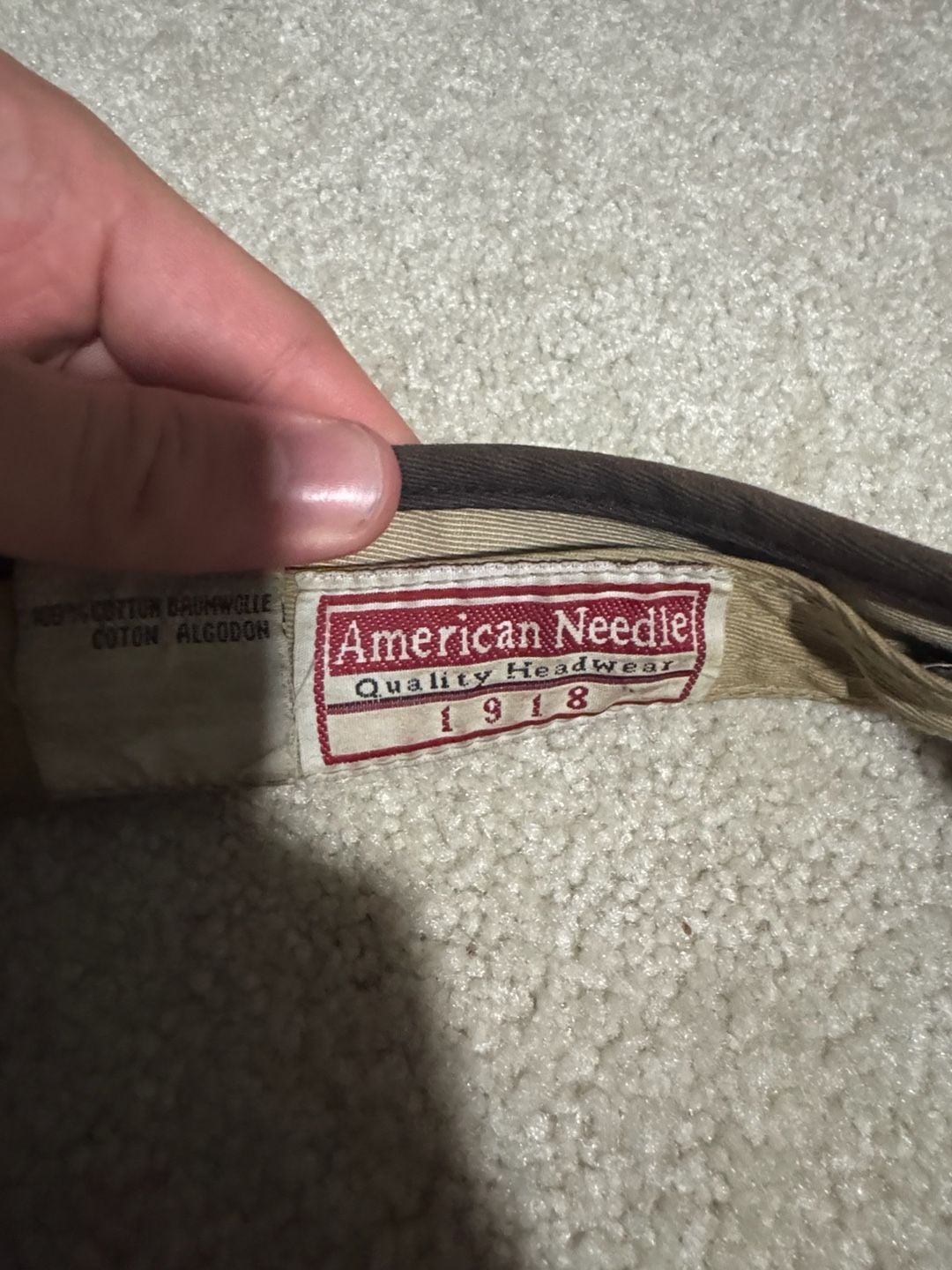 American Needle Rampage Rhino Logo Khaki and Brown Visor Cap 3