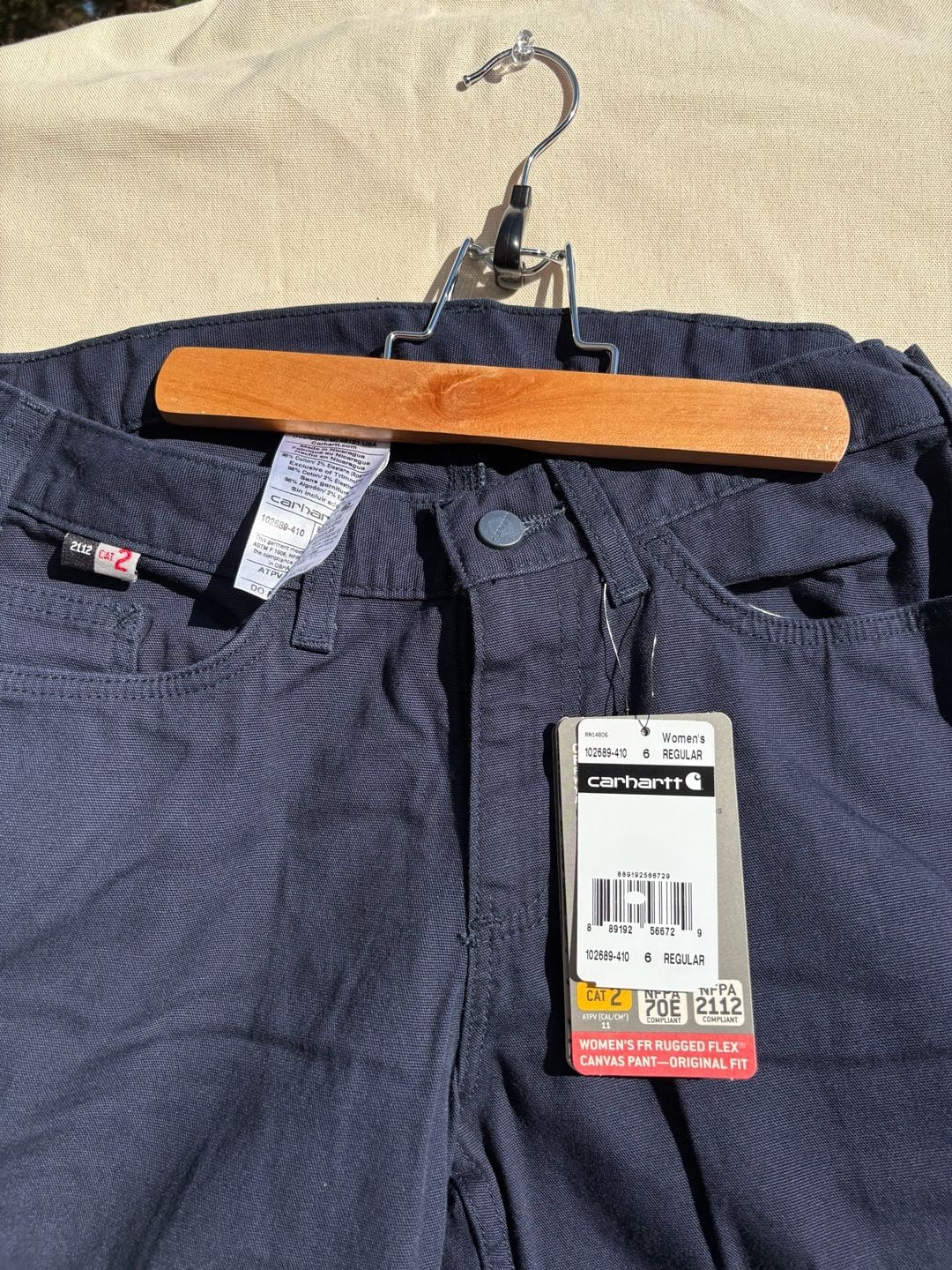 Carhartt Women's FR Rugged Flex Canvas Pant Size 6 Regular 102689-410 2