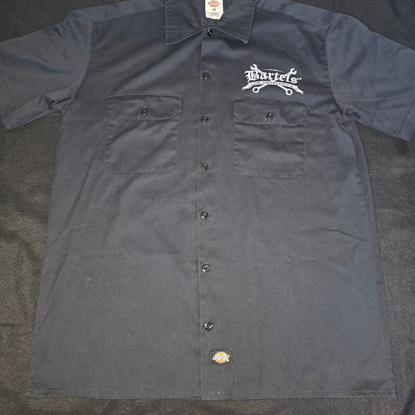 Dickies Bartels Customs Los Angeles CA Men's Black Work Shirt Size M