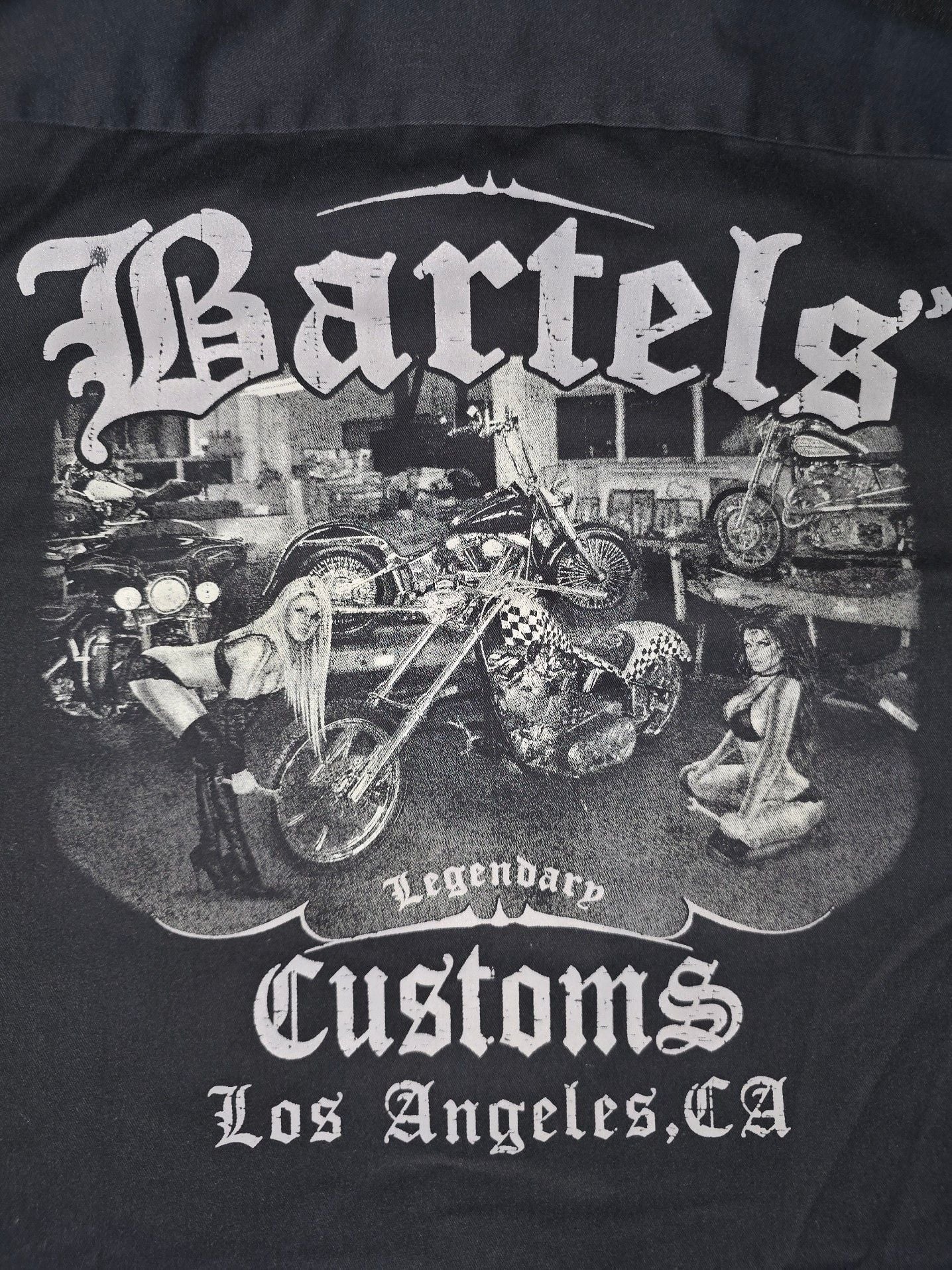 Dickies Bartels Customs Los Angeles CA Men's Black Work Shirt Size M 8