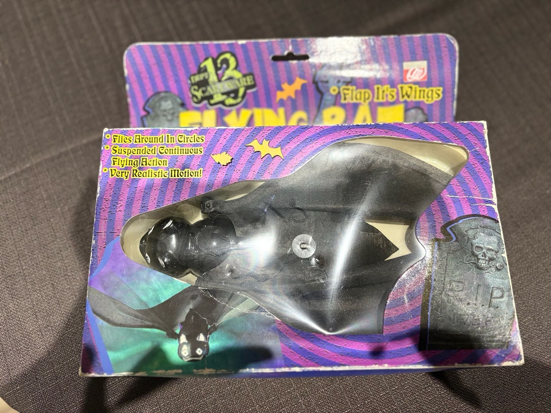 Vintage Dept 13 Gemmy Hanging Flying Bat Halloween Animated Prop Decor Decor 1