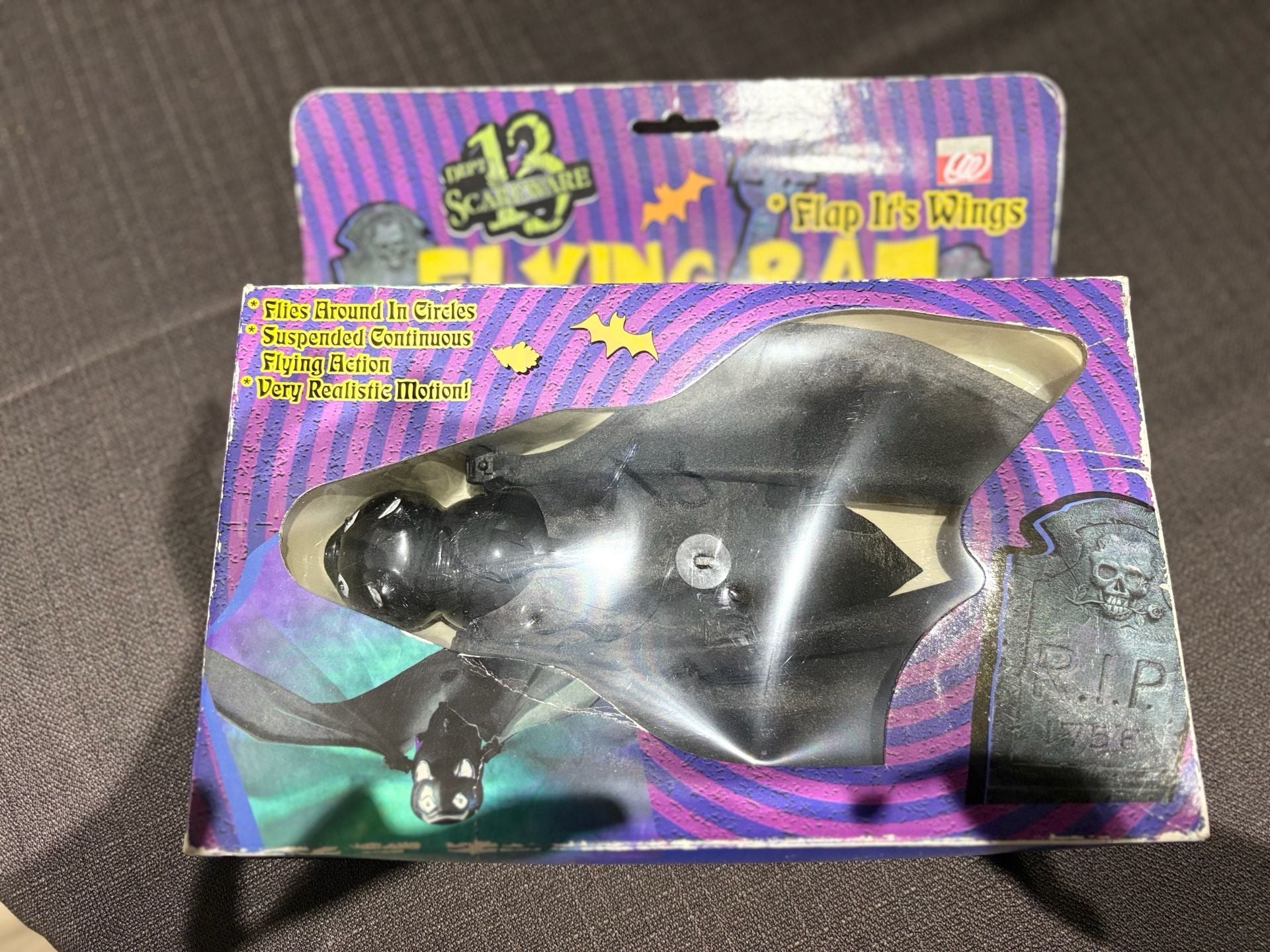 Vintage Dept 13 Gemmy Hanging Flying Bat Halloween Animated Prop Decor Decor 2