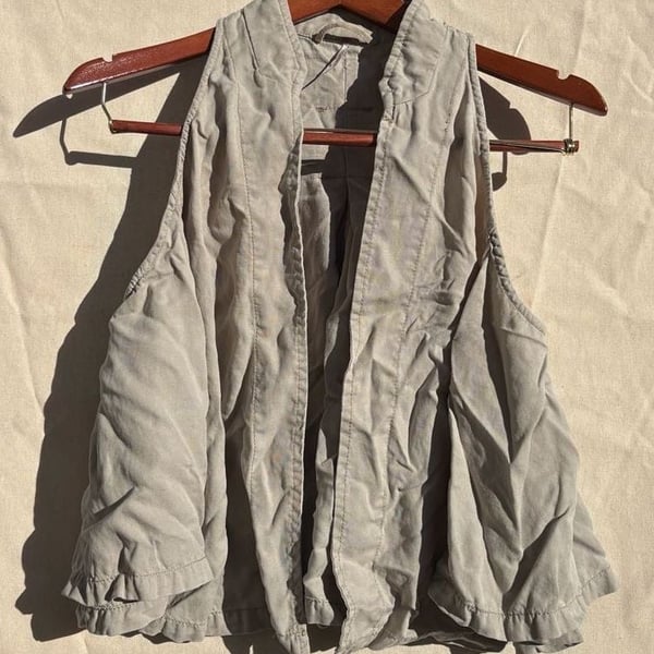 Free People Beige Utility Vest With Buckle Back