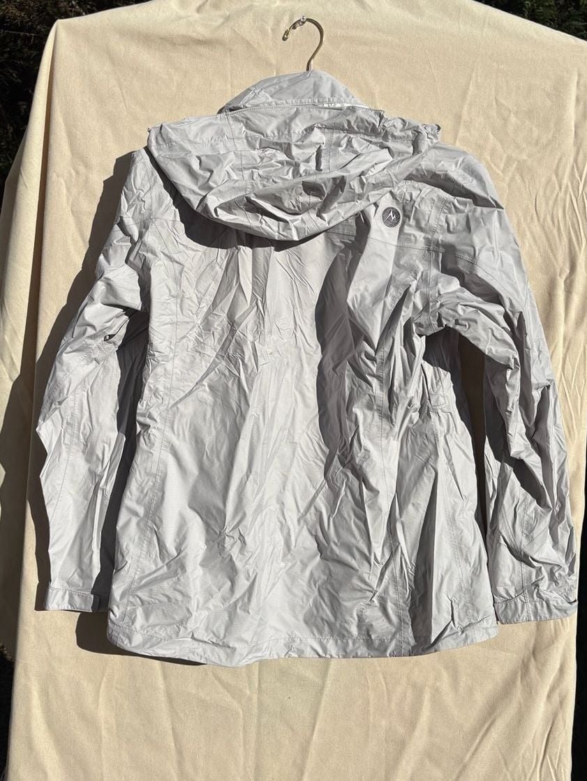 Marmot Women's Lightweight Raincoat Shell Jacket Hooded Gray Size L 4