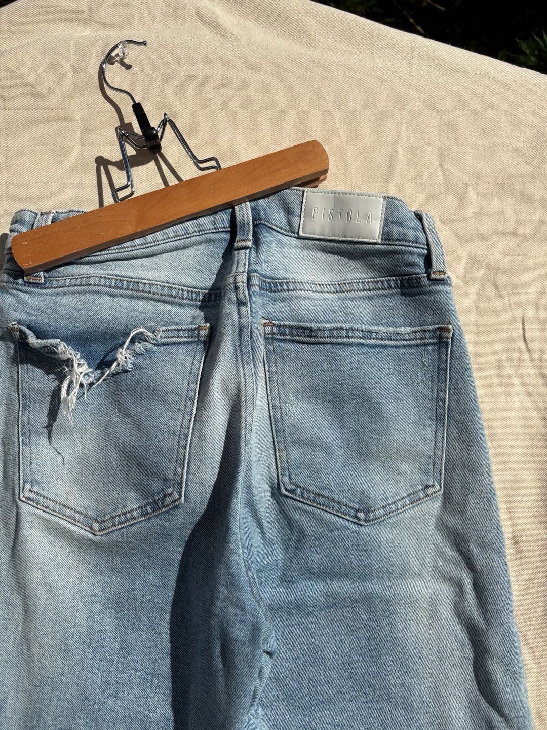 Pistola High Rise Distressed Raw Hem Denim Jeans Size 29 5