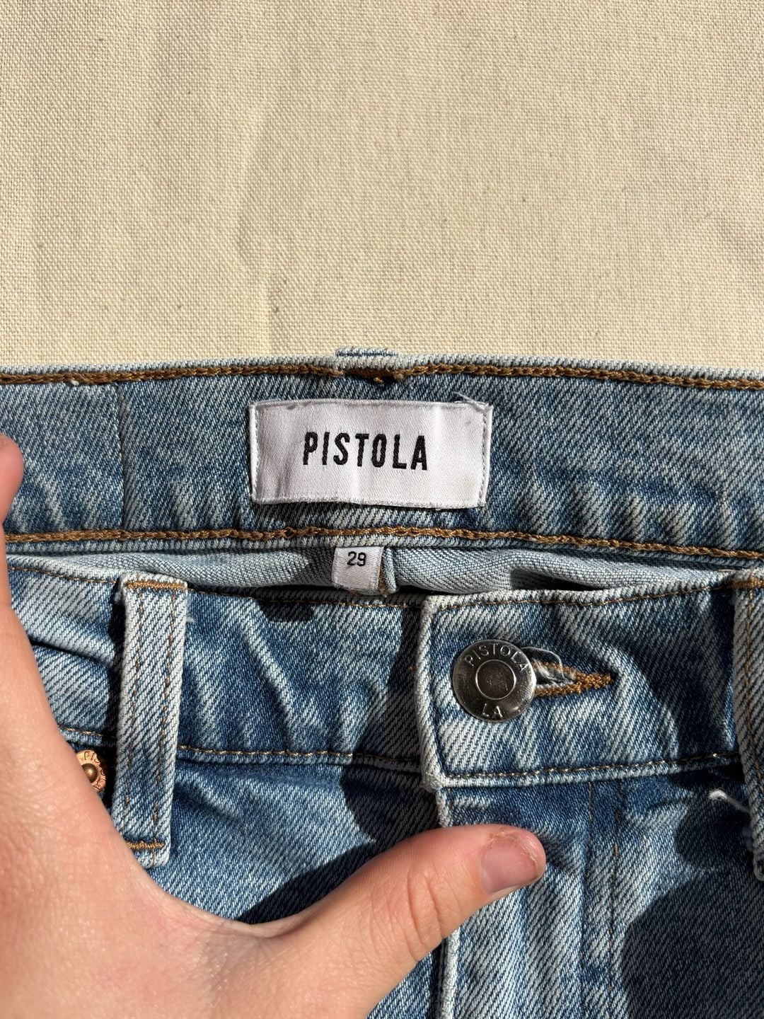 Pistola High Rise Distressed Raw Hem Denim Jeans Size 29 3