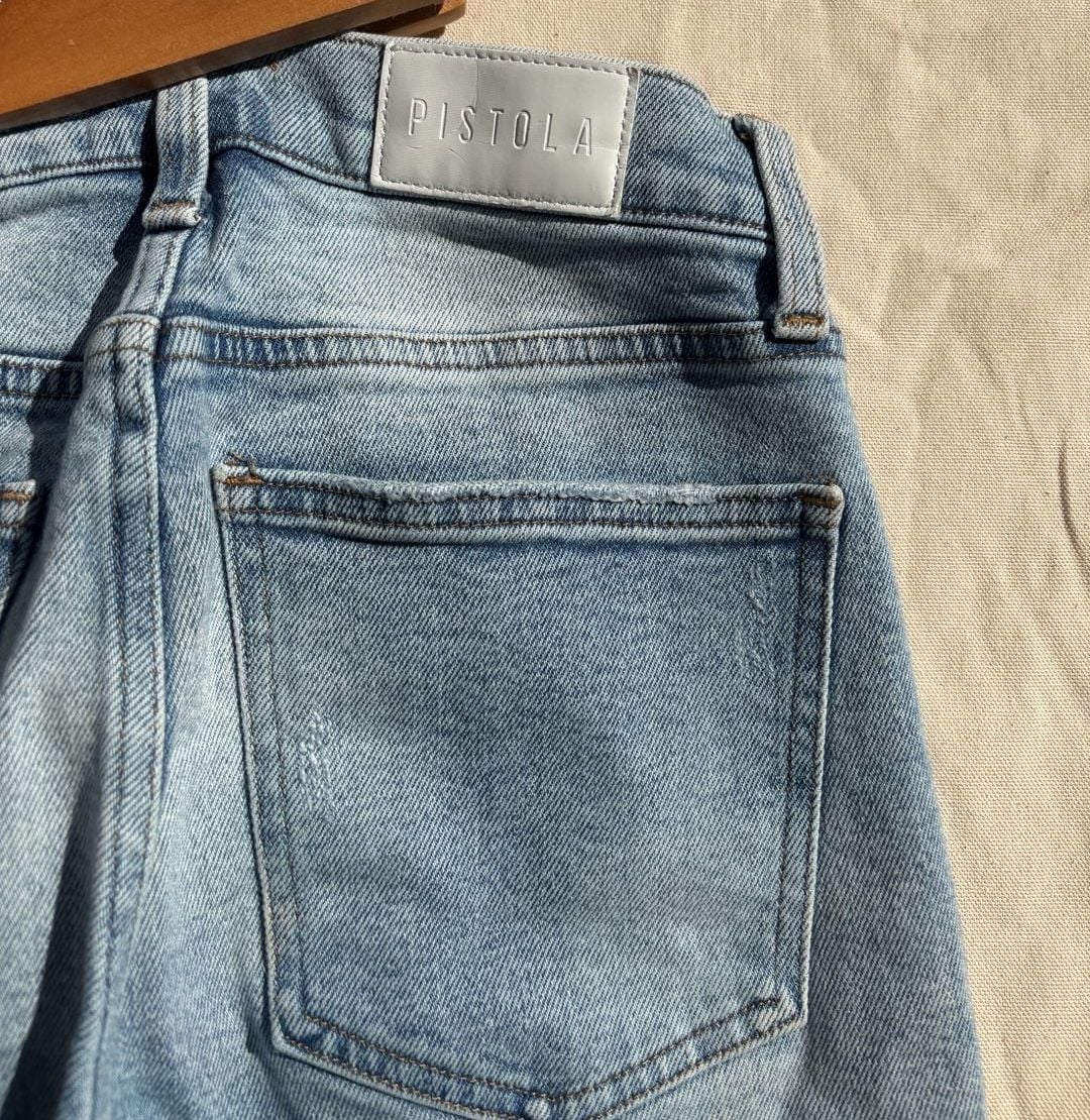 Pistola High Rise Distressed Raw Hem Denim Jeans Size 29 4