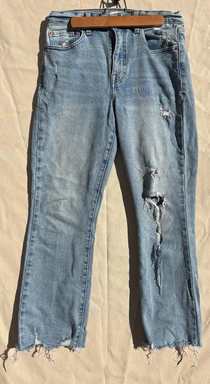 Pistola High Rise Distressed Raw Hem Denim Jeans Size 29 2