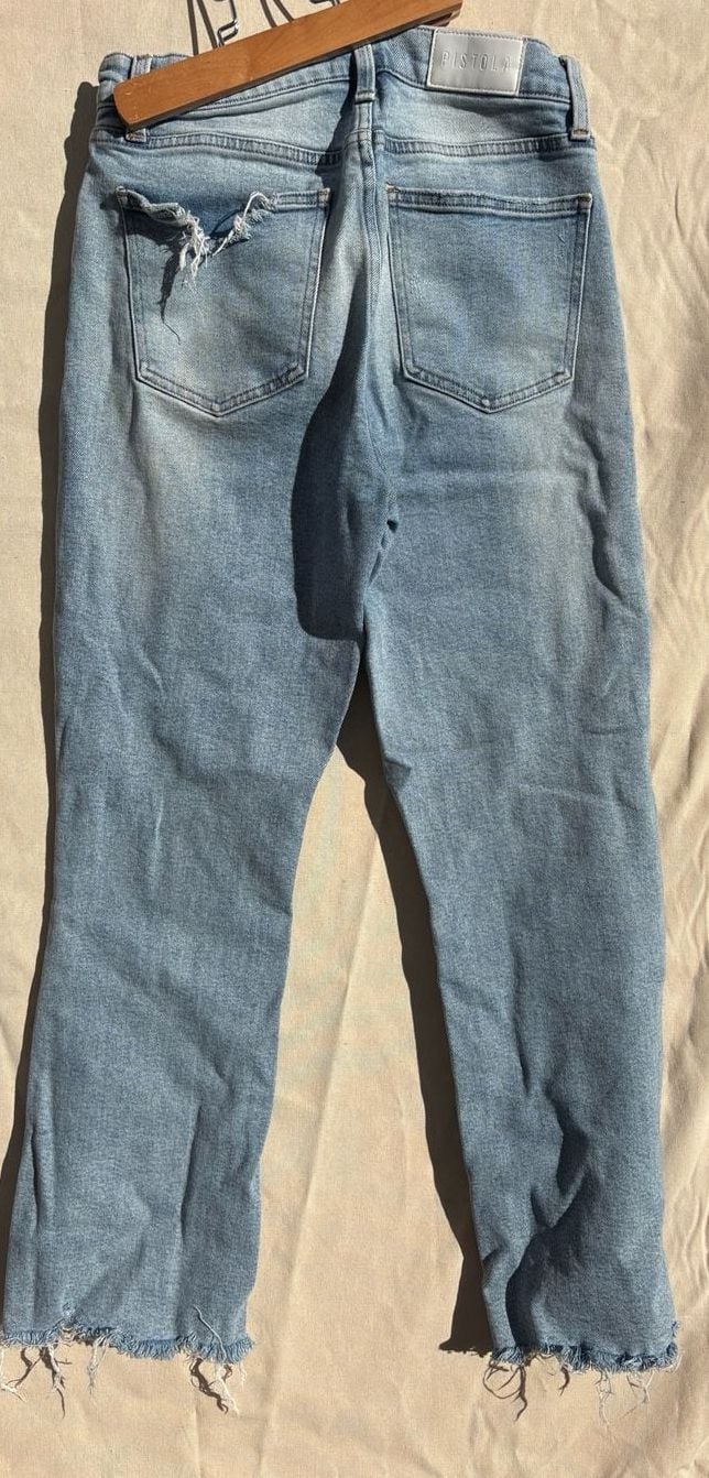 Pistola High Rise Distressed Raw Hem Denim Jeans Size 29 6