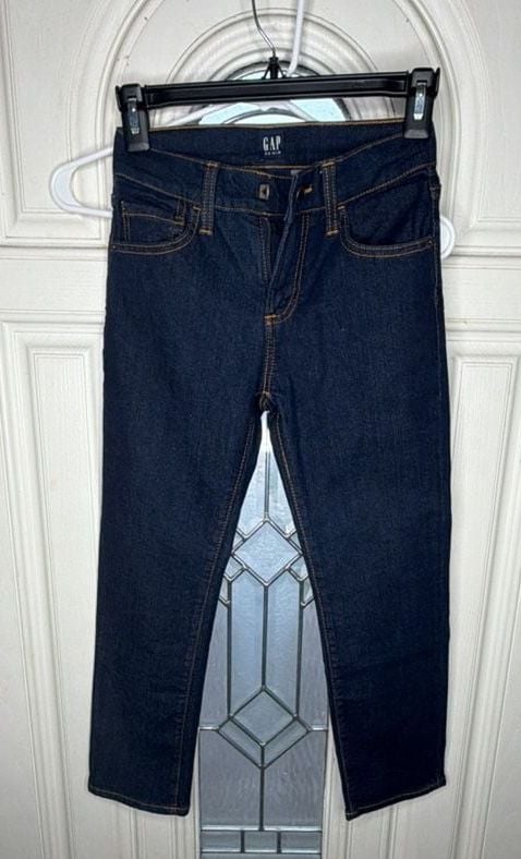 Gap Stretch Straight Dark Wash Denim Jeans Size 7 2