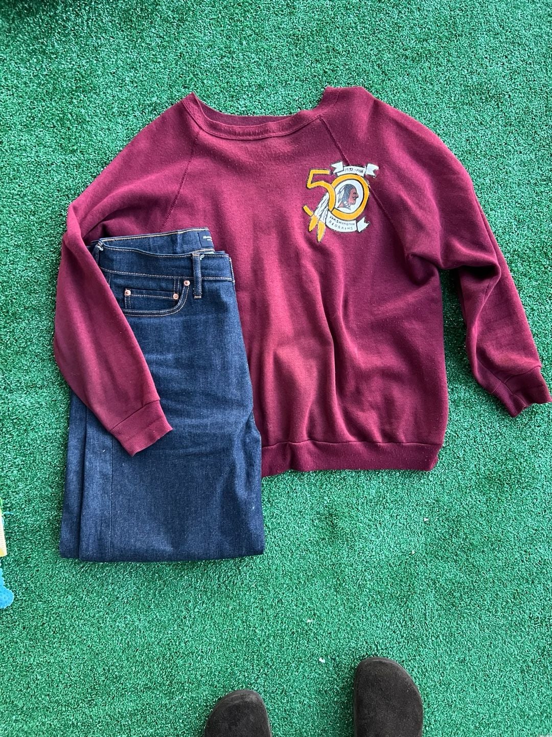 VINTAGE 1986 WASHINGTON REDSKINS SWEATSHIRT MENS XL 50 YEARS COMMANDERS 1980's 2
